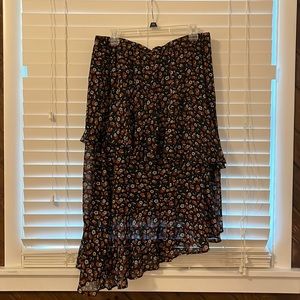 1X floral black skirt